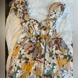 Puff sleeve babydoll mini dress